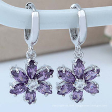 Elegant Classic Quality Zircon Plum Zircon Gold Silver Earrings